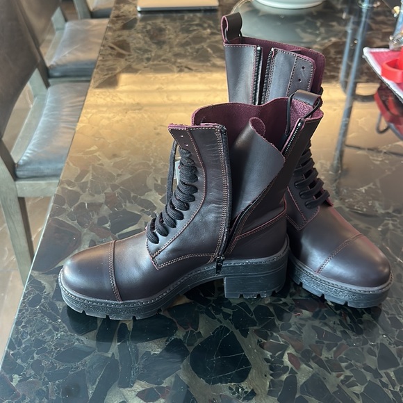 Zara brown/burgundy low rise boots - Picture 5 of 6